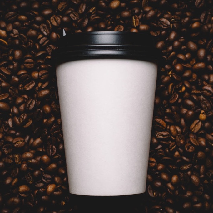 coffee cup on beans