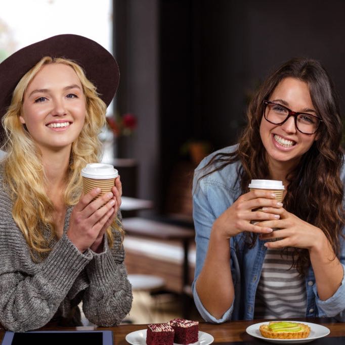 ladies enjoying coffee